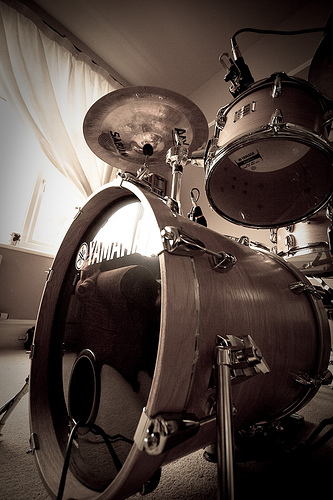yamaha oak custom drum kit